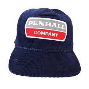 Penhall Company Corduroy Strapback Hat Mens One Size Vintage 80s 90s Rope Cap
